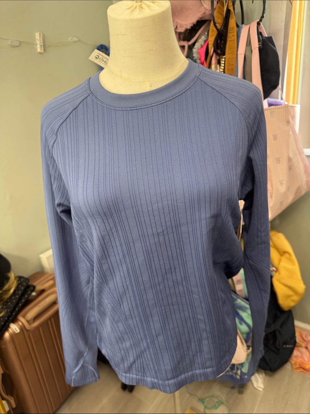 NWT lululemon Rest Less Pullover blue - size 10